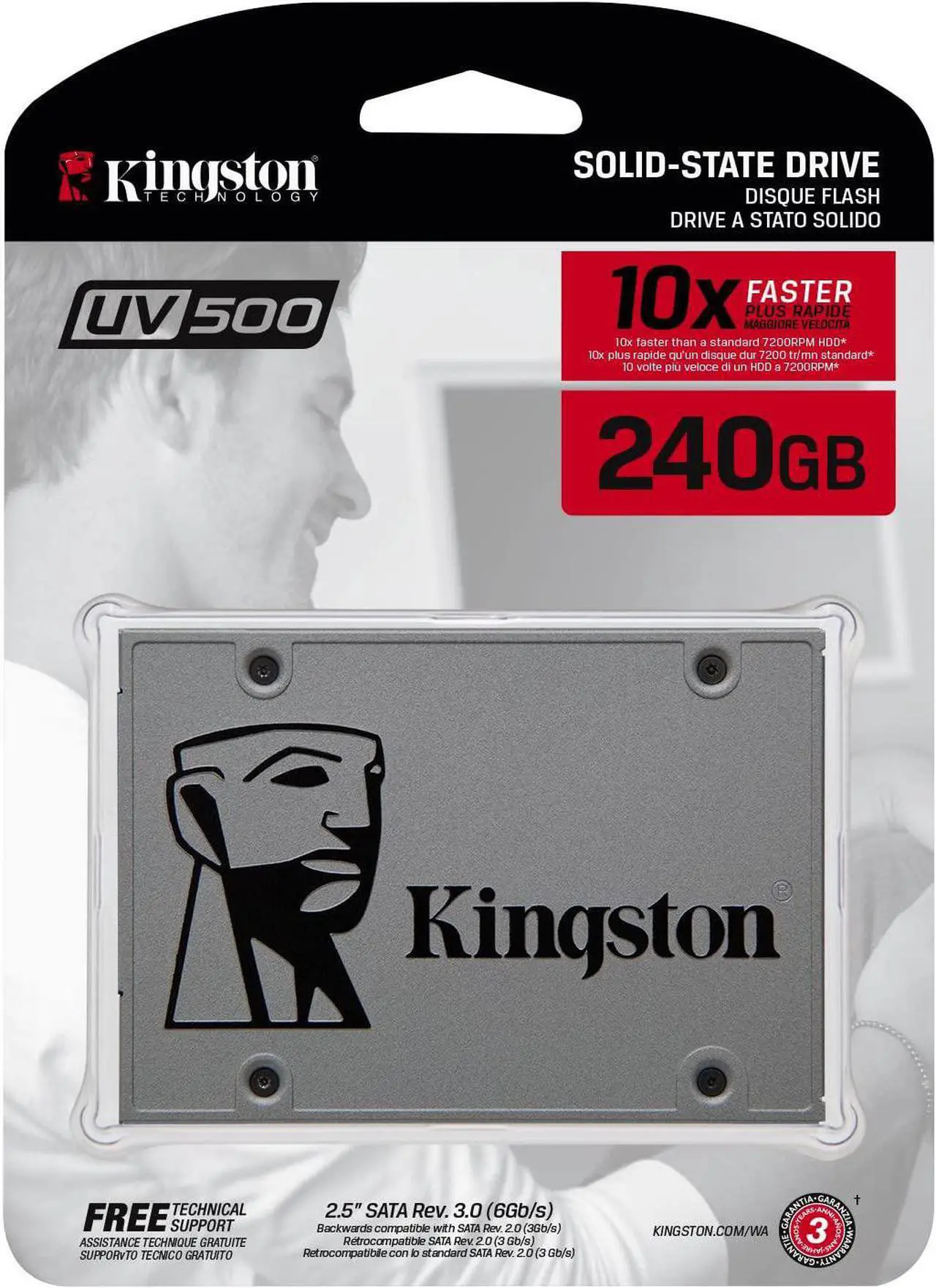 Alt view image 19 of 20 - Kingston UV500 240GB 2.5" 3D NAND SATA Internal Solid State Drive