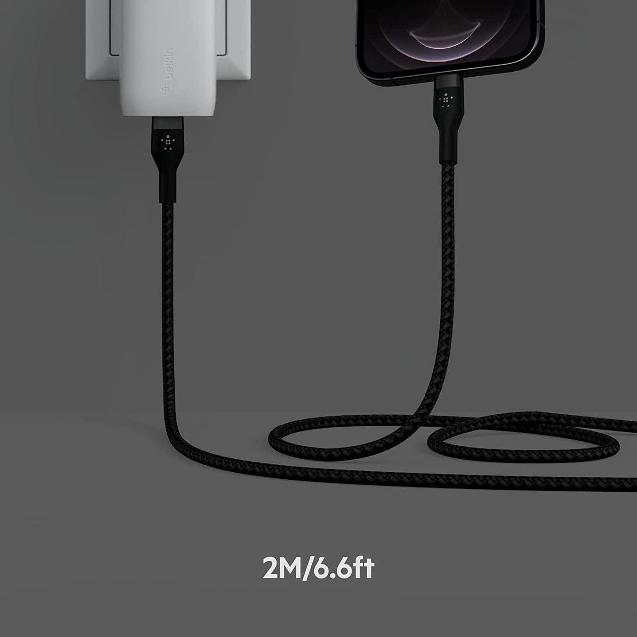 Alt view image 3 of 16 - Belkin USB-C Cable with Lightning Connector CAA011BT2MBK