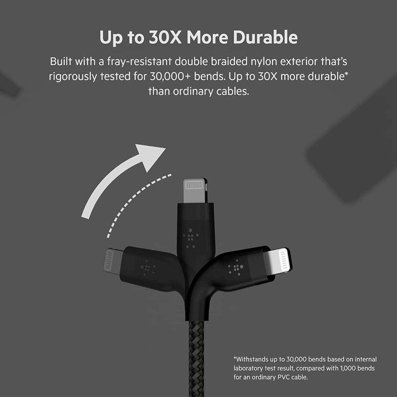 Alt view image 5 of 16 - Belkin USB-C Cable with Lightning Connector CAA011BT2MBK