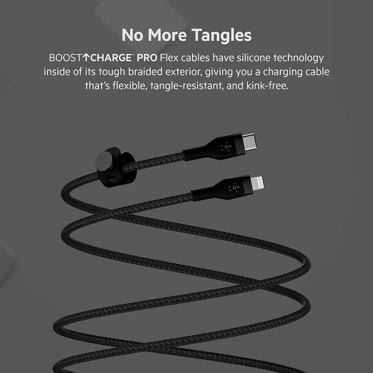 Alt view image 6 of 16 - Belkin USB-C Cable with Lightning Connector CAA011BT2MBK