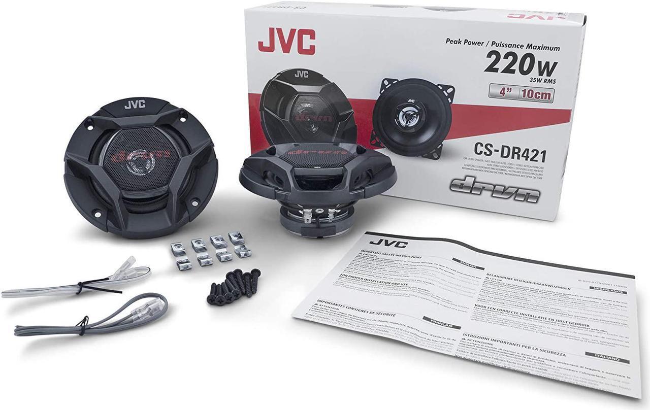 Alt view image 16 of 20 - JVC 4" DRVN CS-DR421 220W Peak (35W RMS) 4" 2-way DRVN Series Coaxial Factory Upgrade Car Speakers (Pair)