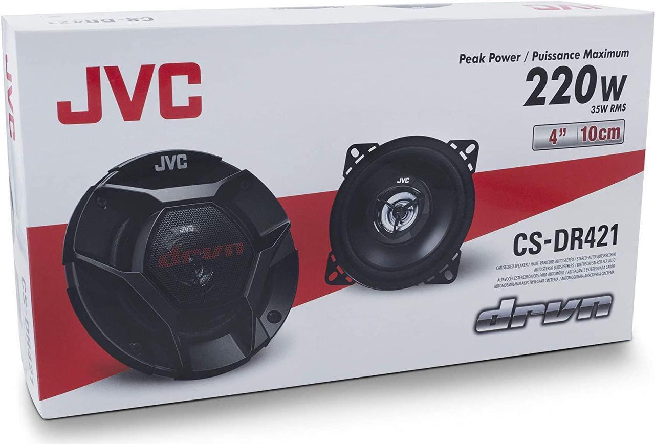 Alt view image 15 of 20 - JVC 4" DRVN CS-DR421 220W Peak (35W RMS) 4" 2-way DRVN Series Coaxial Factory Upgrade Car Speakers (Pair)