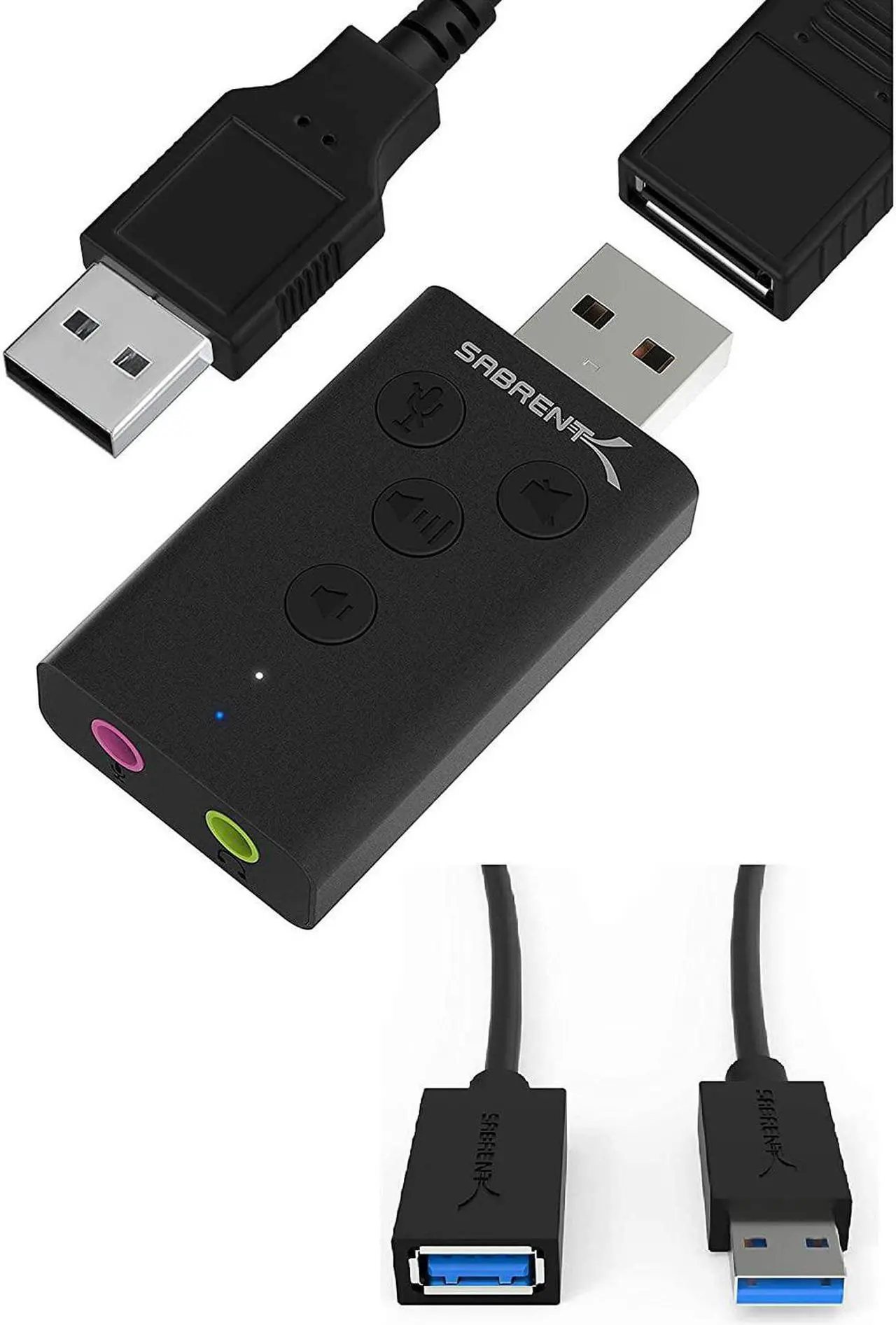 Alt view image 8 of 20 - SABRENT Aluminum USB External 3D Stereo Sound Adapter for Windows and Mac. Plug and Play No Drivers Needed. [Black] (AU-DDAB)
