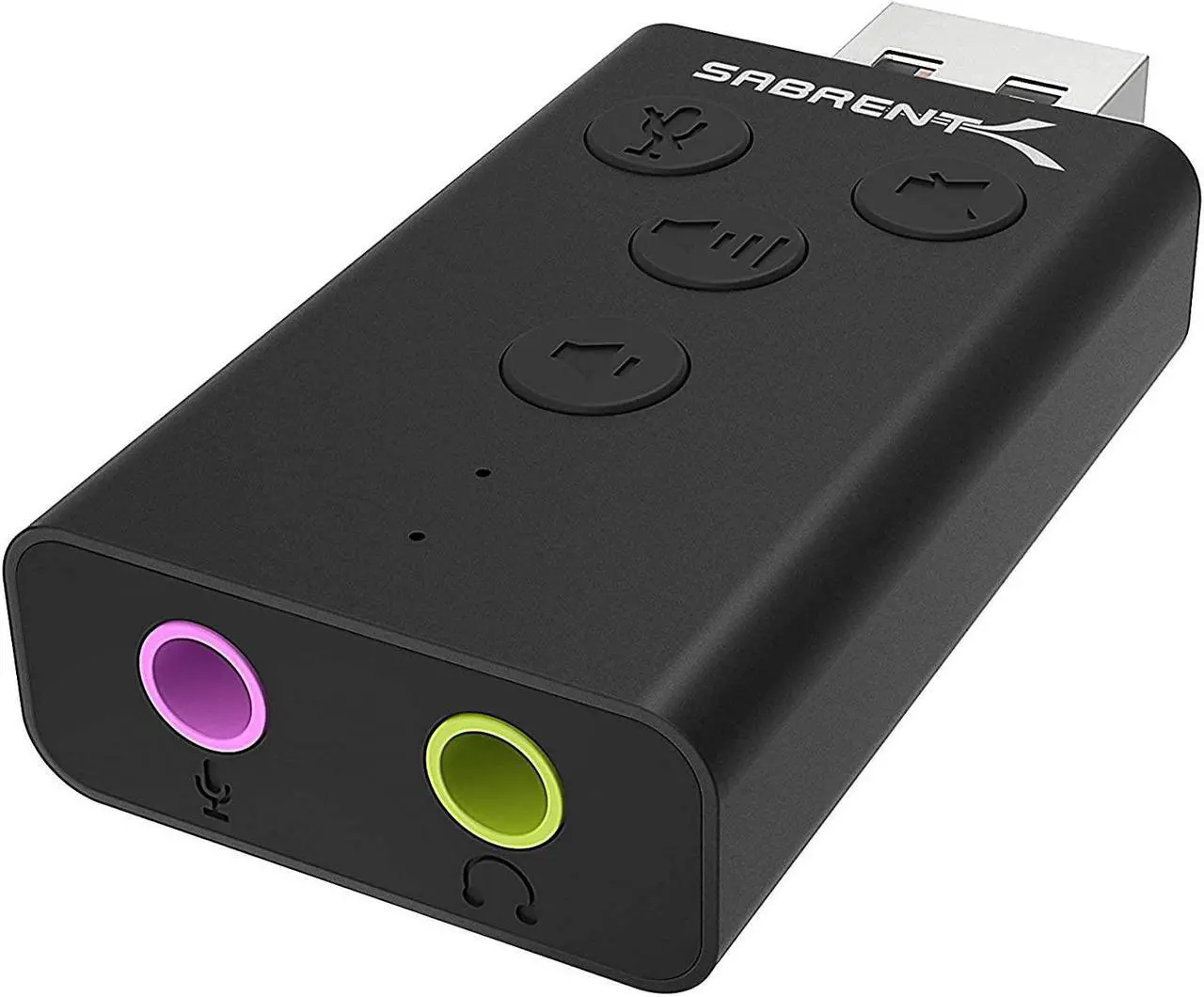 Alt view image 9 of 20 - SABRENT Aluminum USB External 3D Stereo Sound Adapter for Windows and Mac. Plug and Play No Drivers Needed. [Black] (AU-DDAB)