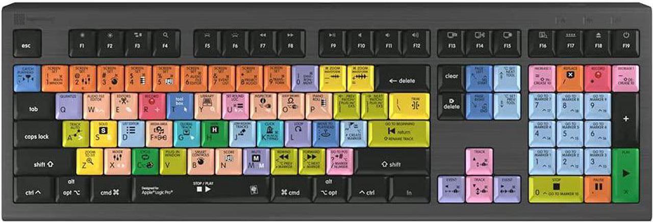 Alt view image 2 of 8 - logickeyboard designed for logic pro x compatible with macos - astra 2 backlit keyboard # lkb-logxp2-a2m-us