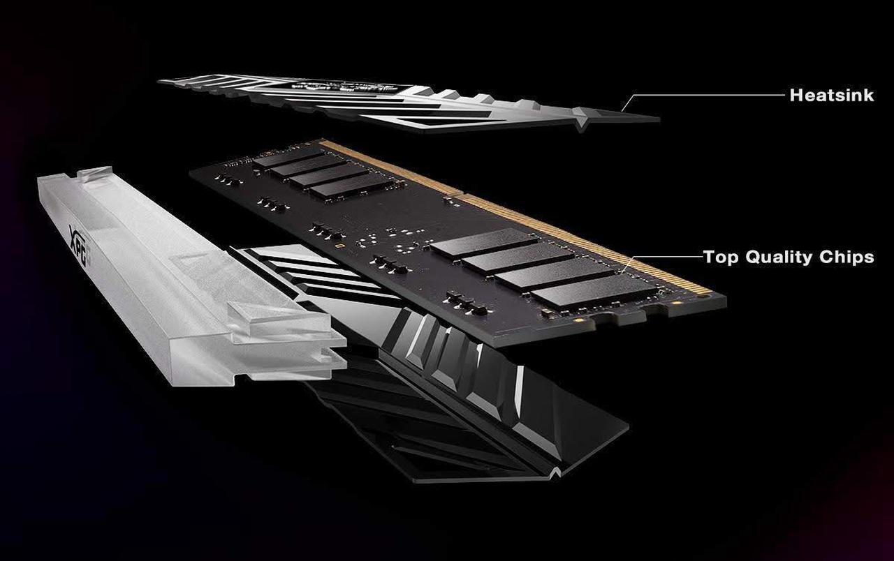 Alt view image 7 of 14 - XPG SPECTRIX D41 RGB Desktop Memory: 16GB (2x8GB) DDR4 3200MHz CL16 Tungsten Grey