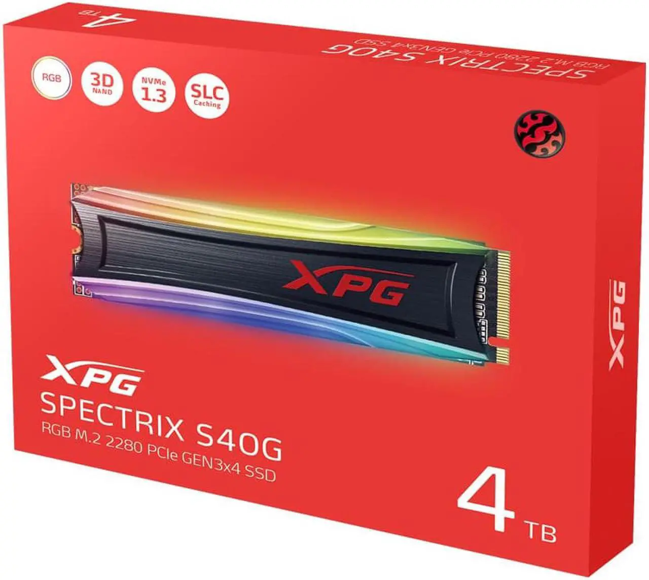 Alt view image 13 of 14 - XPG SPECTRIX RGB Gaming SSD S40G Series: 4TB Internal PCIe Gen3x4 M.2 2280 NVME