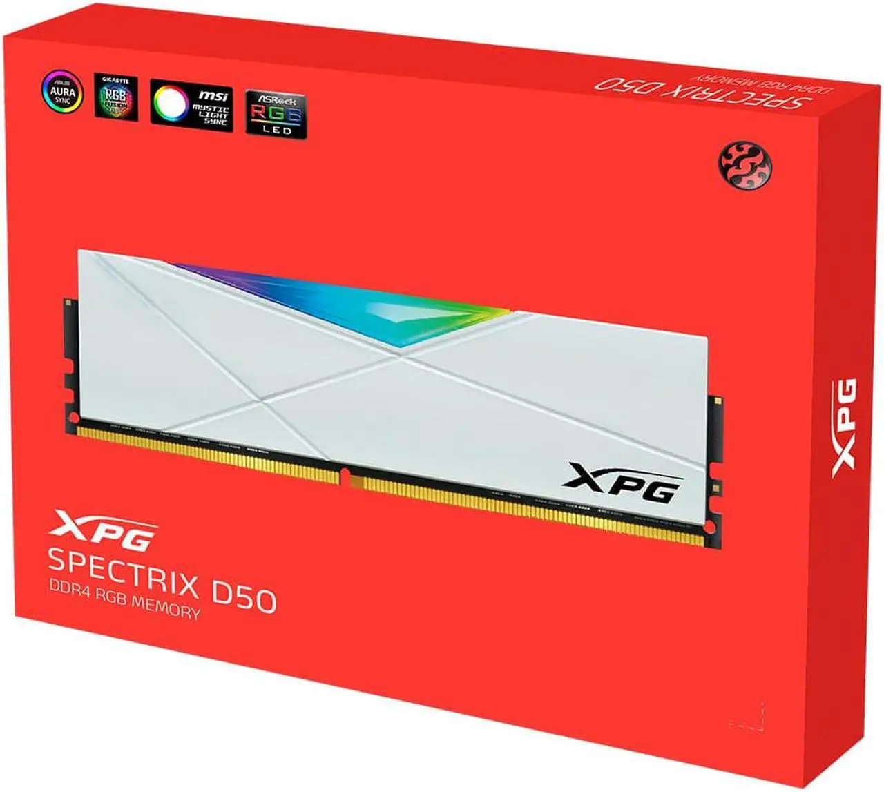 Alt view image 16 of 17 - XPG SPECTRIX D50 RGB Desktop Memory: 16GB (2x8GB) DDR4 3200MHz CL16 White