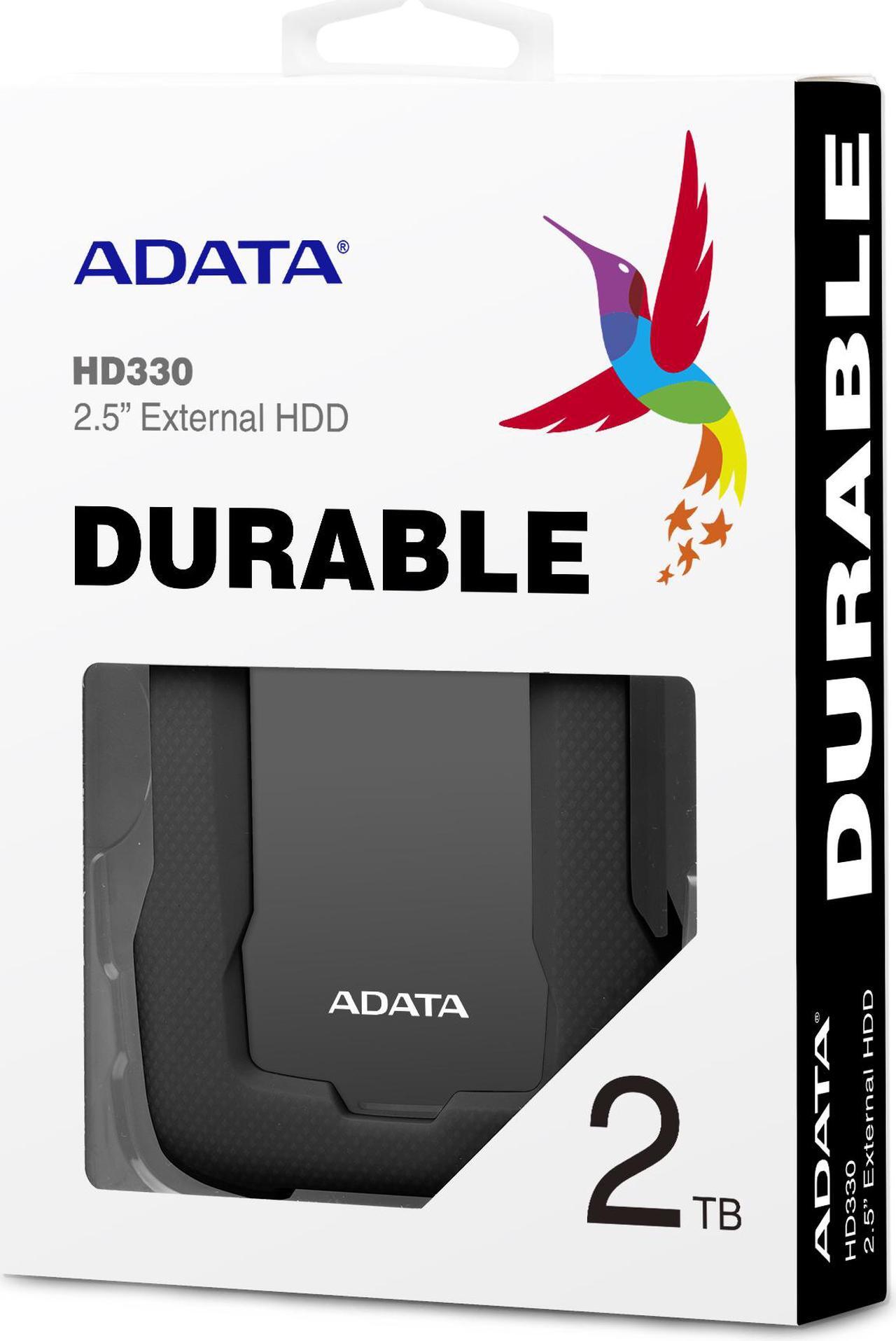 Alt view image 5 of 7 - ADATA Durable Series HD330: 2TB Black External USB 3.1 Portable Hard Drive Gaming Console Compatible
