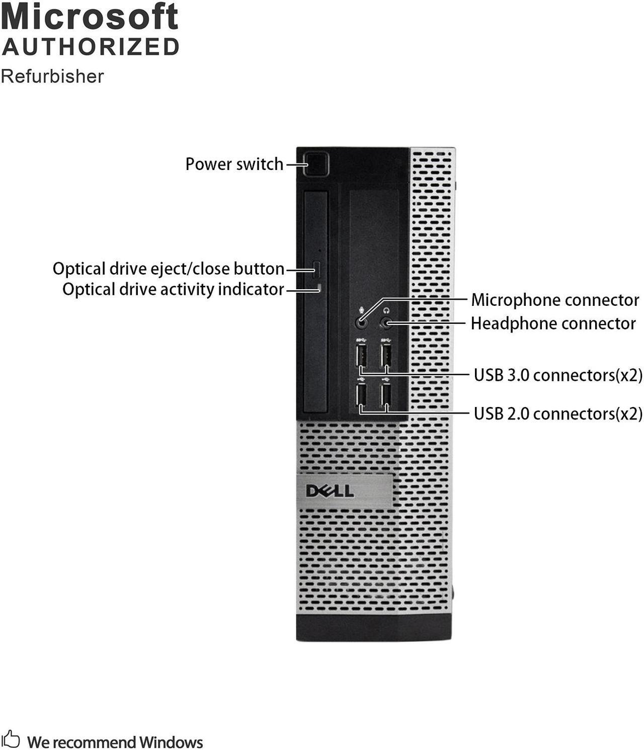 Alt view image 5 of 7 - Dell Grade A OptiPlex 7020 SFF Computer, Intel Core i3 4150 3.5GHz, 8G DDR3 500G, DVD WIFI BT Windows 10 Pro 64 bits(ES/EN)