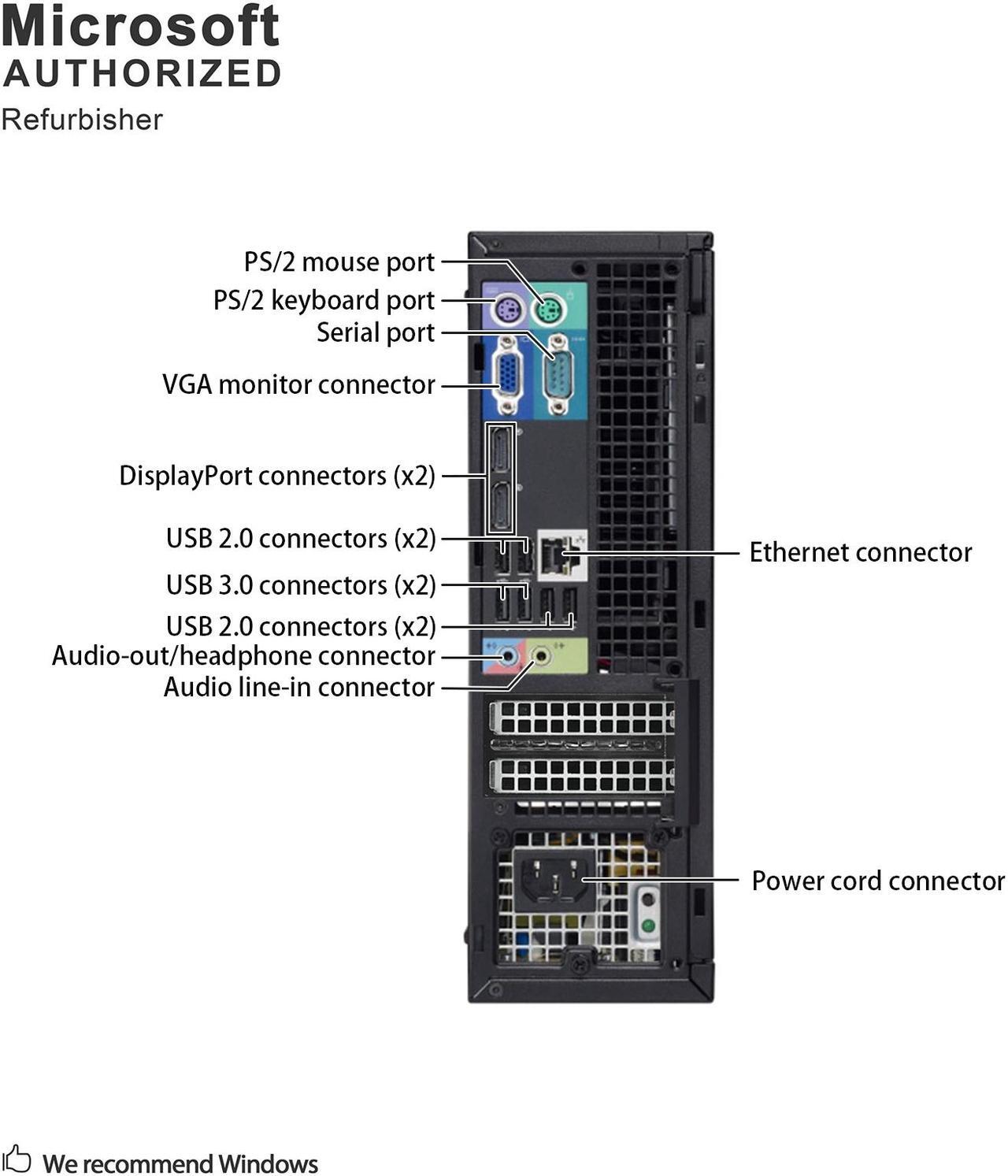 Alt view image 6 of 7 - Dell Grade A OptiPlex 7020 SFF Computer, Intel Core i3 4150 3.5GHz, 8G DDR3 500G, DVD WIFI BT Windows 10 Pro 64 bits(ES/EN)