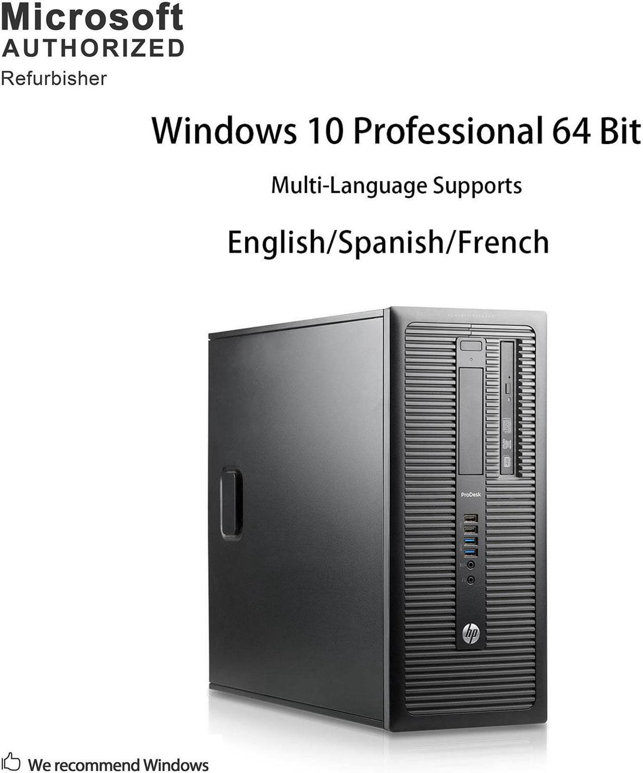 Alt view image 3 of 7 - Grade A HP ProDesk 600 G1 Tower PC, Intel Quad Core I5-4570 3.2Ghz, 16G DDR3, 120G SSD + 2T HDD, DP, 4K Support, WiFi, Keyboard & Mouse, Windows 10 Pro 64 Bit-Multi-Language(EN/ES/FR)