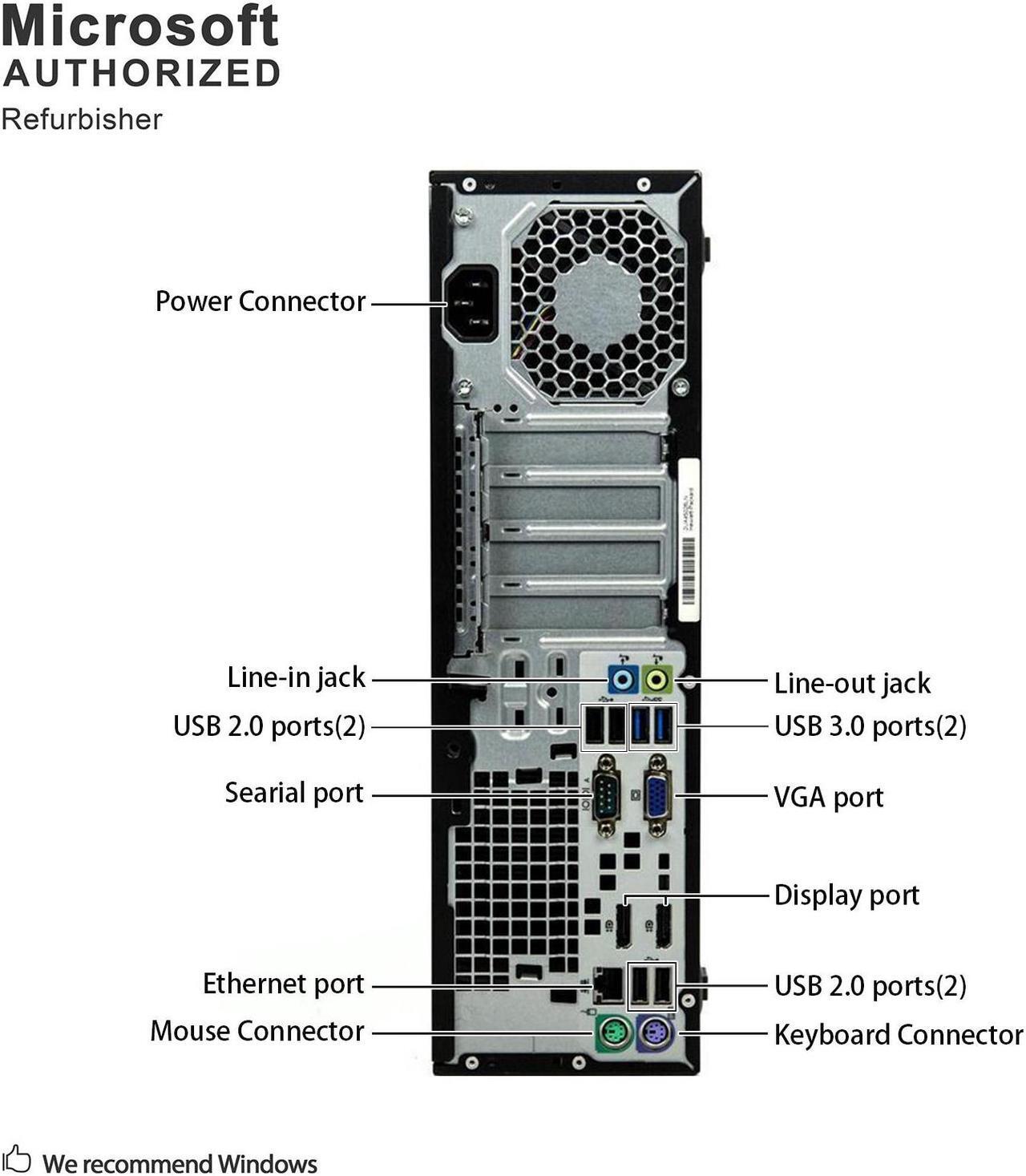 Alt view image 6 of 7 - Grade A HP EliteDesk 800 G1 Small Form Factor PC, Intel Quad Core I7-4770 3.4Ghz, 32G DDR3, 1T SSD, DVDRW, DP, 4K Support, WiFi, Keyboard & Mouse, Windows 10 Pro 64 Bit-Multi-Language(EN/ES/FR)