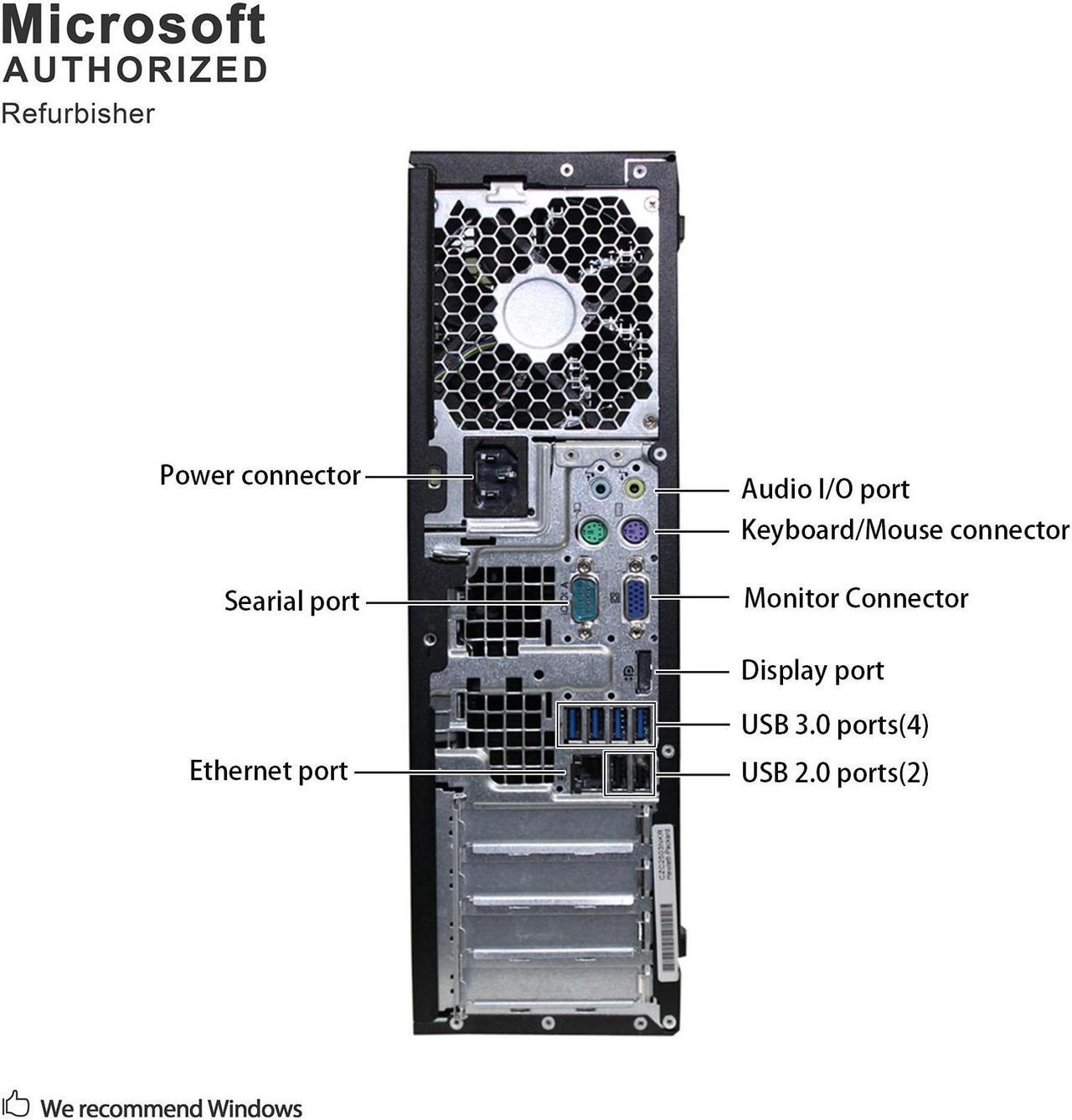 Alt view image 5 of 6 - Grade A HP Compaq Elite 8300 Small Form Factor PC, Intel Quad Core I7-3770 3.4Ghz, 32G DDR3, 2T HDD, DVDRW, DP, VGA, Keyboard & Mouse, Windows 10 64 Bit-Multi-Language(EN/ES/FR)