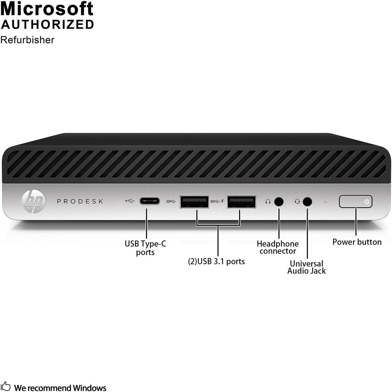 Alt view image 5 of 7 - Grade A HP ProDesk 600 G3 Desktop Mini PC, Intel Quad Core I5-6500T 2.5Ghz, 16G DDR4, 256G SSD, DP, 4K Support, Keyboard & Mouse, Windows 10 Pro 64 Bit-Multi-Language(EN/ES/FR)