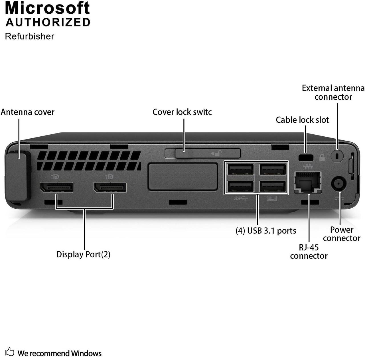 Alt view image 6 of 7 - Grade A HP ProDesk 600 G3 Desktop Mini PC, Intel Quad Core I5-6500T 2.5Ghz, 16G DDR4, 256G SSD, DP, 4K Support, Keyboard & Mouse, Windows 10 Pro 64 Bit-Multi-Language(EN/ES/FR)
