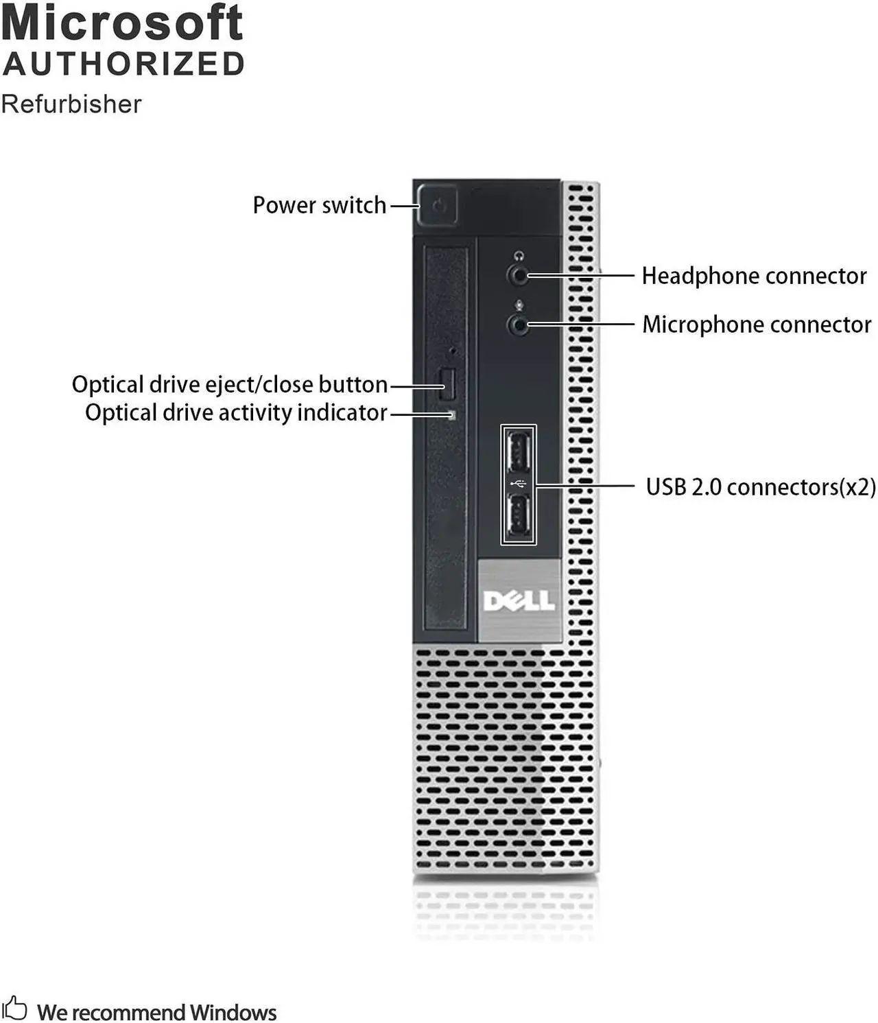 Alt view image 5 of 7 - Grade A Dell OptiPlex 990 USFF PC, Intel Quad Core I5-2400S 2.5Ghz, 8G DDR3, 512G SSD, DP, VGA, WiFi, Bluetooth 4.0, Keyboard & Mouse, Windows 10 Pro 64 Bit-Multi-Language(EN/ES/FR)