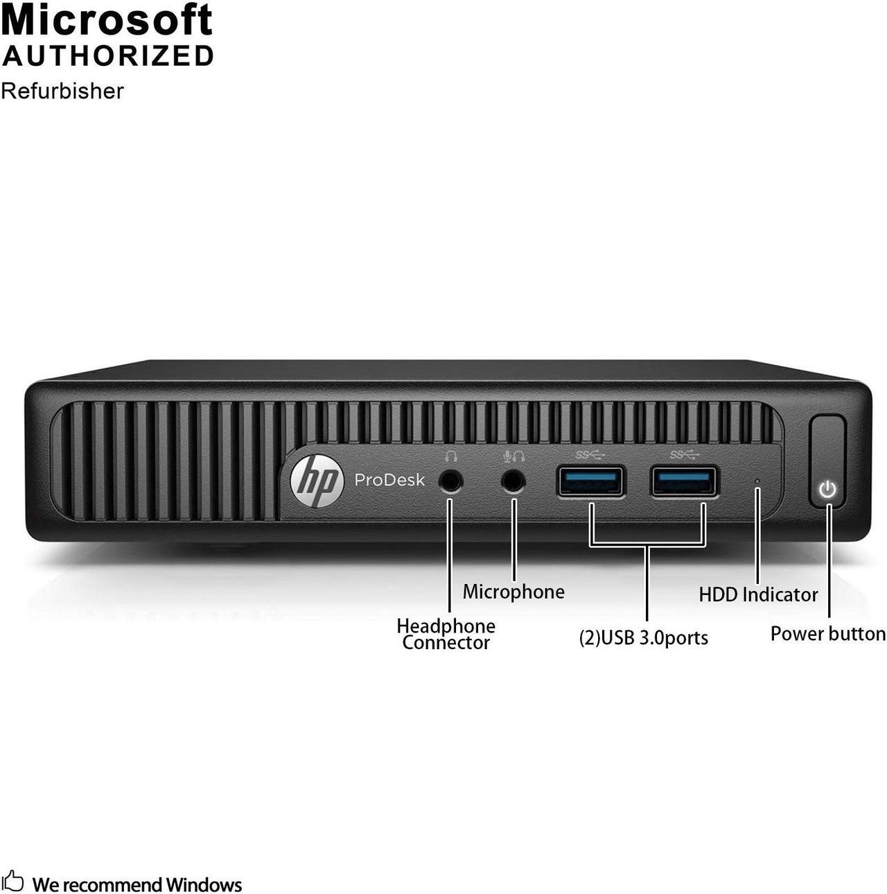 Alt view image 5 of 7 - Grade A HP ProDesk 400 G2 Desktop Mini PC, Intel Quad Core I5-6500T 2.5Ghz, 16G DDR4, 512G SSD, DP, 4K Support, WiFi, Bluetooth 4.0, Keyboard & Mouse, Windows 10 Pro 64 Bit-Multi-Language(EN/ES/FR)
