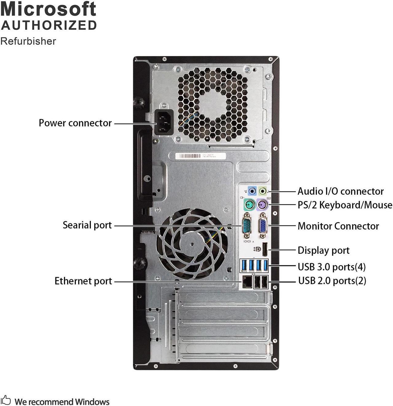Alt view image 6 of 7 - Grade A HP Compaq Pro 6300 Microtower PC, Intel Core I3-3220 3.3Ghz, 8G DDR3, 2T HDD, DVD, DP, VGA, WiFi, Bluetooth 4.0, Keyboard & Mouse, Windows 10 Pro 64 Bit-Multi-Language