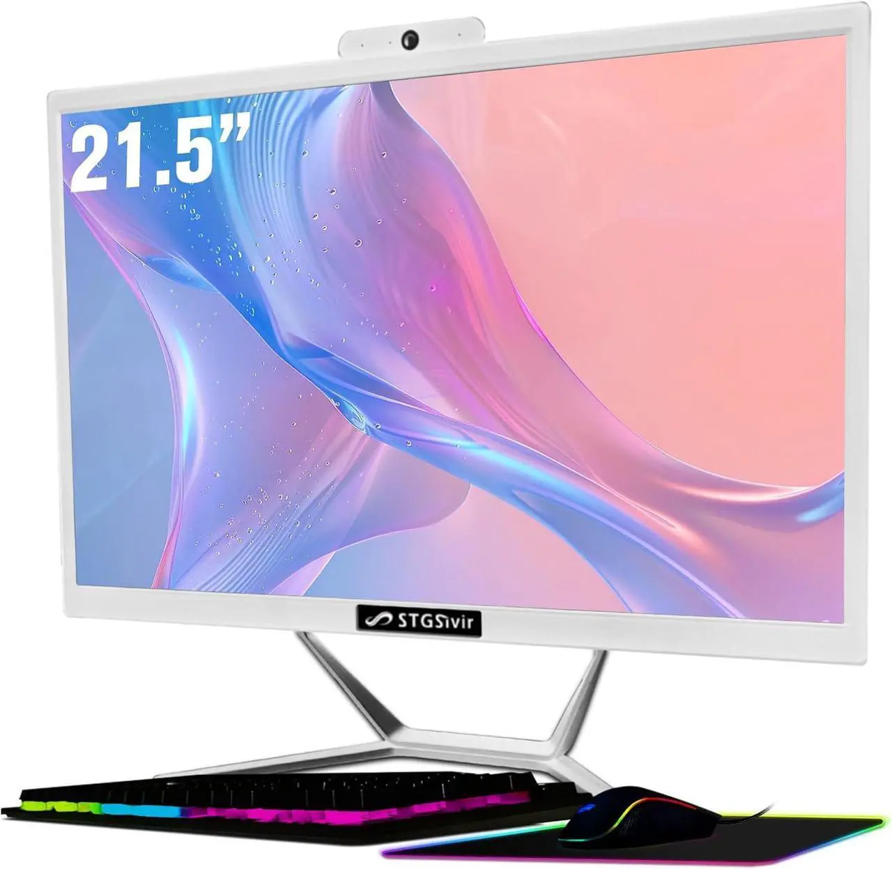 Main image of STGSivir All in One Desktop Computer, 21.5-inch FHD Display, Core i5 2.9GHz up to 3.6GHz, 16G Memory, 512G SSD, WiFi 5, Bluetooth, RGB Keyboard & Mouse, Windows 10 Home