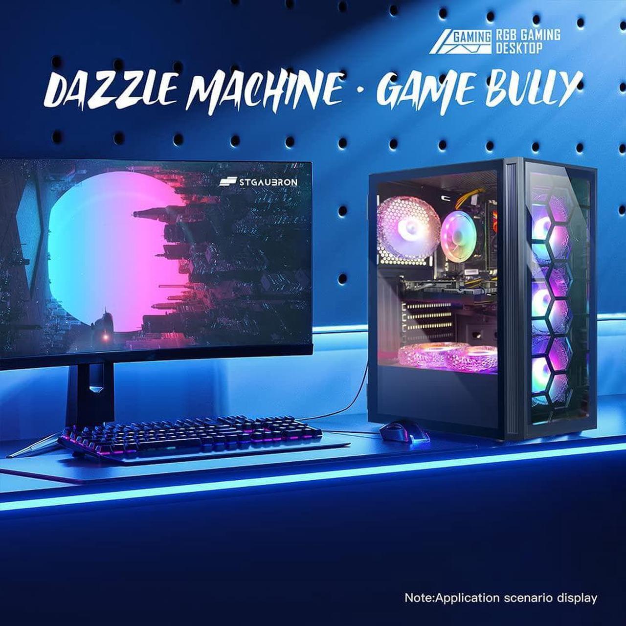 Alt view image 4 of 7 - STGAubron Gaming PC,Intel Core i7 3.4G up to 3.9G,32G,1TB SSD,GeForce GTX1660Ti 6G GDDR6,WiFi,BT 5.0,RGB Fan x 6,RGB Keybaord&Mouse&Mouse Pad,RGB Bluetooth Sound Bar,RGB Bluetooth Gaming Mic,W10H64