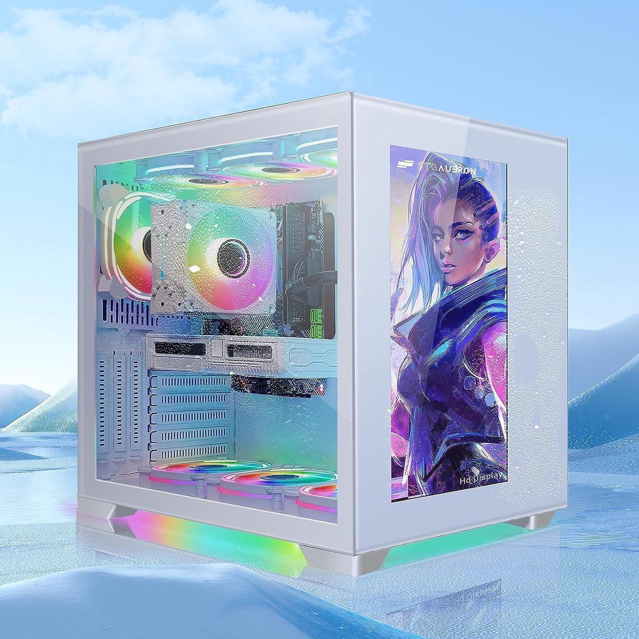 Alt view image 2 of 7 - STGAubron Gaming Desktop PC,Intel Core i7-11700KF up to 5.0G,32G DDR4,2T SSD,GeForce RTX 3060 12G GDDR6,600M WiFi,BT 5.0,RGB Fan x 9,RGB Keyboard&Mouse,RGB Mouse Pad,W11H64