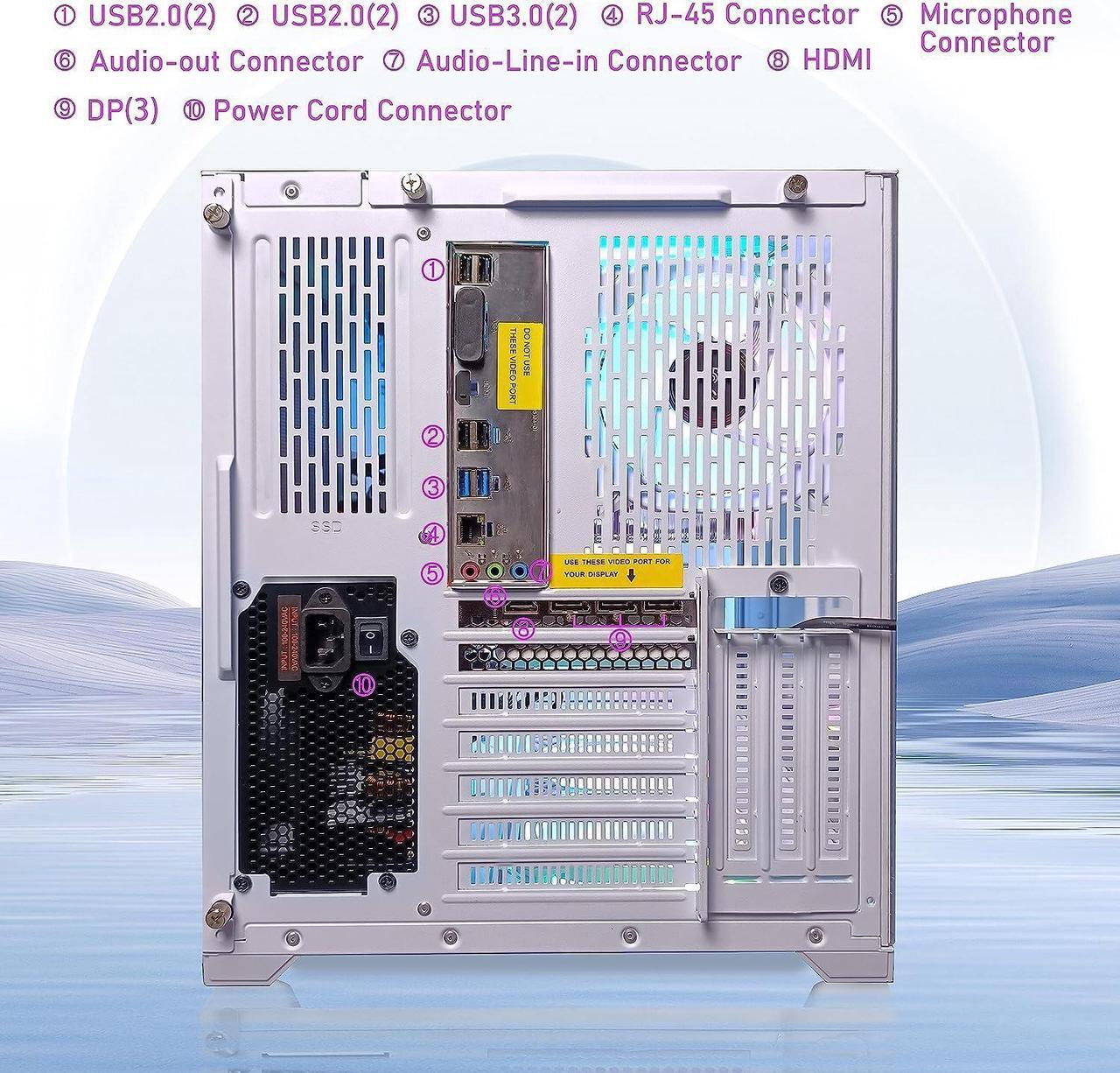 Alt view image 7 of 7 - STGAubron Gaming Desktop PC,Intel Core i7-11700KF up to 5.0G,32G DDR4,2T SSD,GeForce RTX 3060 12G GDDR6,600M WiFi,BT 5.0,RGB Fan x 9,RGB Keyboard&Mouse,RGB Mouse Pad,W11H64