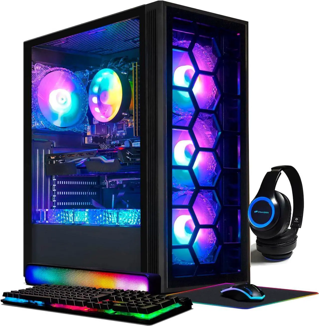 Main image of STGAubron Gaming PC,Intel Core i7-3770 up to 3.9G,32G,1TB SSD,WiFi,BT 5.0,GeForce RTX 2060 Super 8G GDDR6,RGB Fanx6,RGB Keybaord&Mouse&Mouse Pad,RGB Bluetooth Sound Bar,RGB Bluetooth Gaming Mic,W10H64