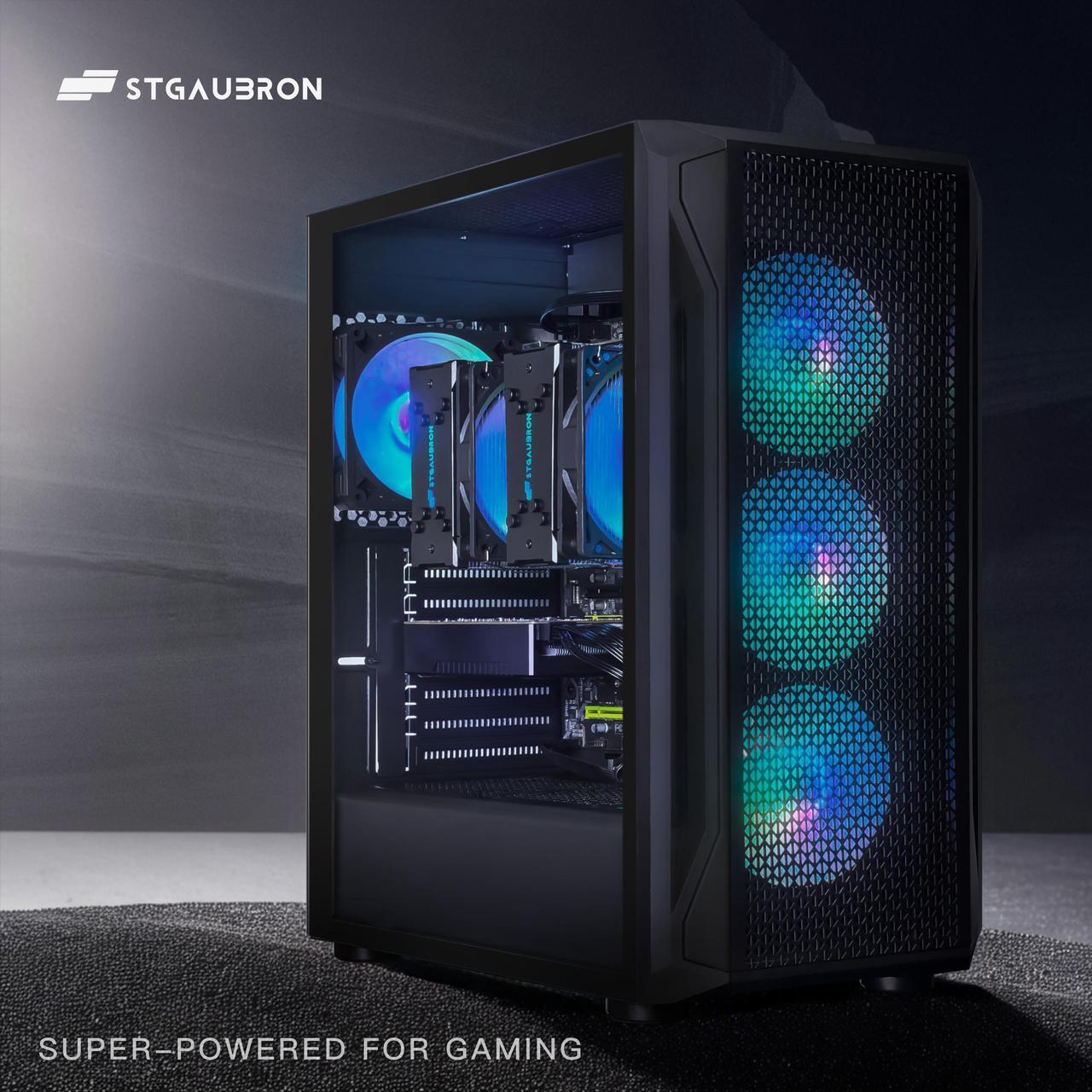Alt view image 3 of 5 - STGAubron Gaming PC Computer Desktop, GeForce GTX 1660 Super 6G, Dual Intel i7 Xeon E5 up to 3.7GHz, 16G DDR4, 1T SSD, 600M WiFi, BT 5.0, RGB Fan x4, RGB Mouse Pad, Windows 10 Pro