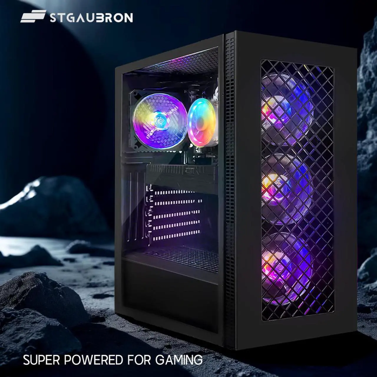 Alt view image 2 of 5 - STGAubron Gaming PC Computer Desktop, Radeon RX 5700 8G, Intel Core I7 8th up to 4.10 GHz, 16G DDR4, 512G SSD, WiFi 6 , BT 5.2, RGB Fan x4, Windows 11 Home