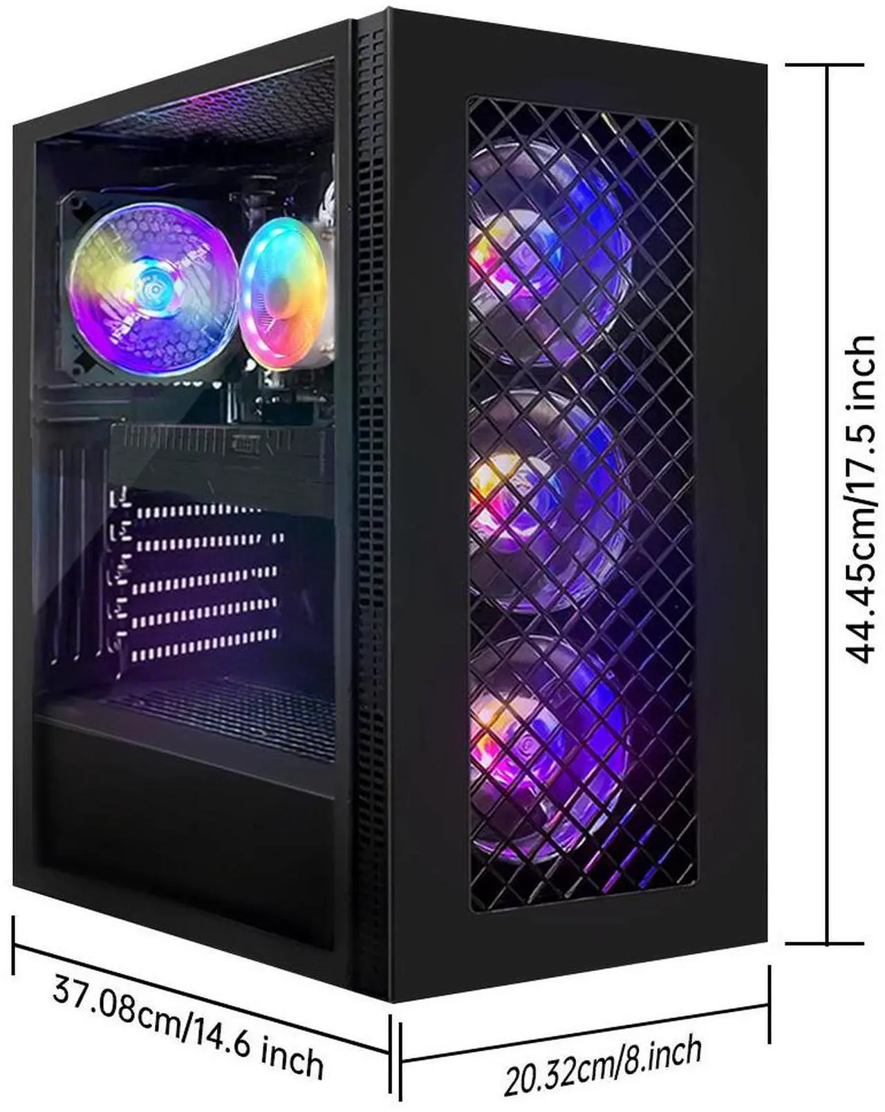 Alt view image 5 of 5 - STGAubron Gaming PC Computer Desktop, Radeon RX 5700 8G, Intel Core I7 8th up to 4.10 GHz, 16G DDR4, 512G SSD, WiFi 6 , BT 5.2, RGB Fan x4, Windows 11 Home