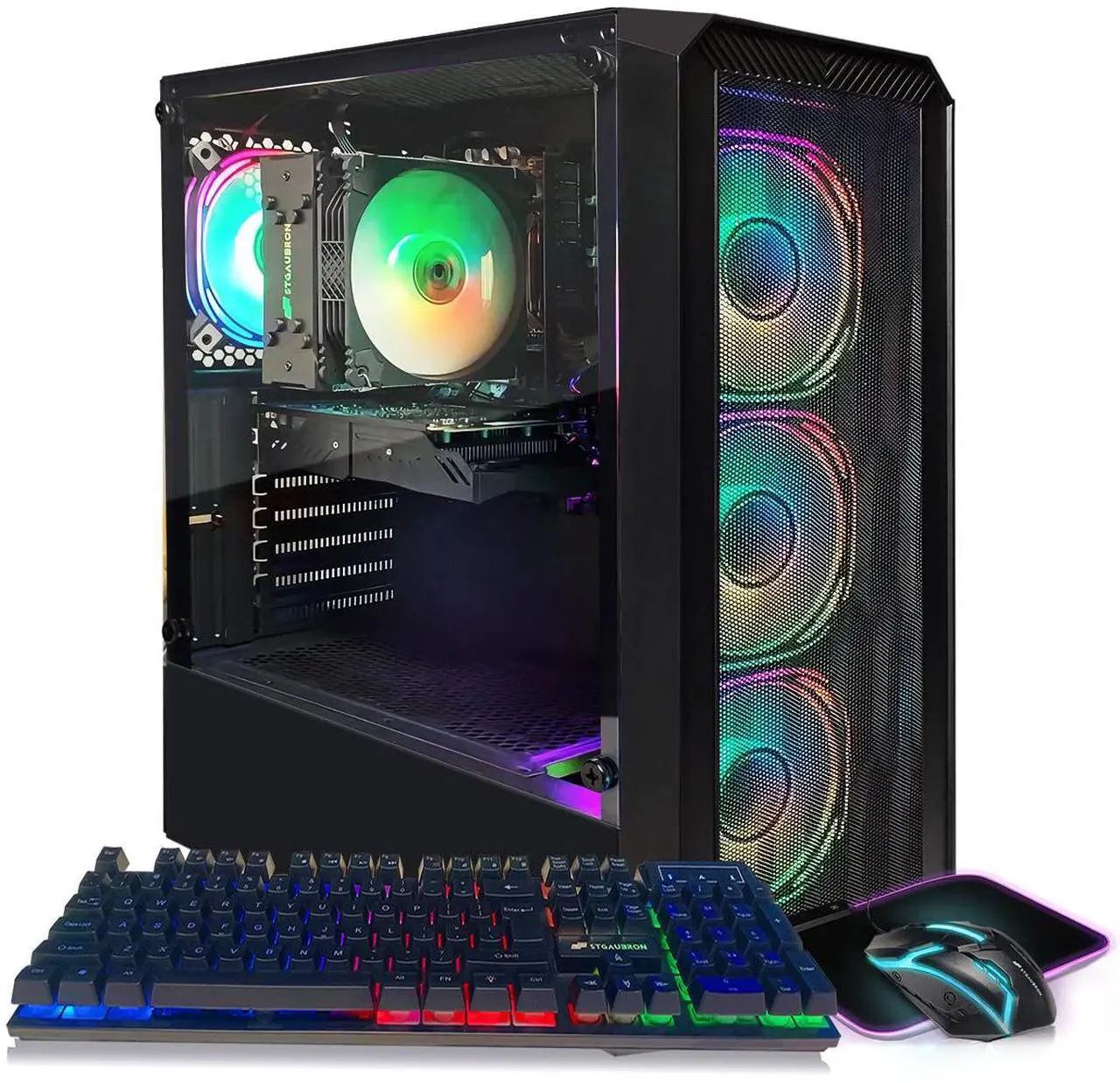 Main image of STGAubron Gaming PC Computer Desktop, 13th Gen Intel Core i5-13400F up to 4.6G, GeForce RTX 3050 6G, 16G DDR4, 512G SSD, RGB Fan x4, WiFi 6 & BT 5.2, Windows 11 Home