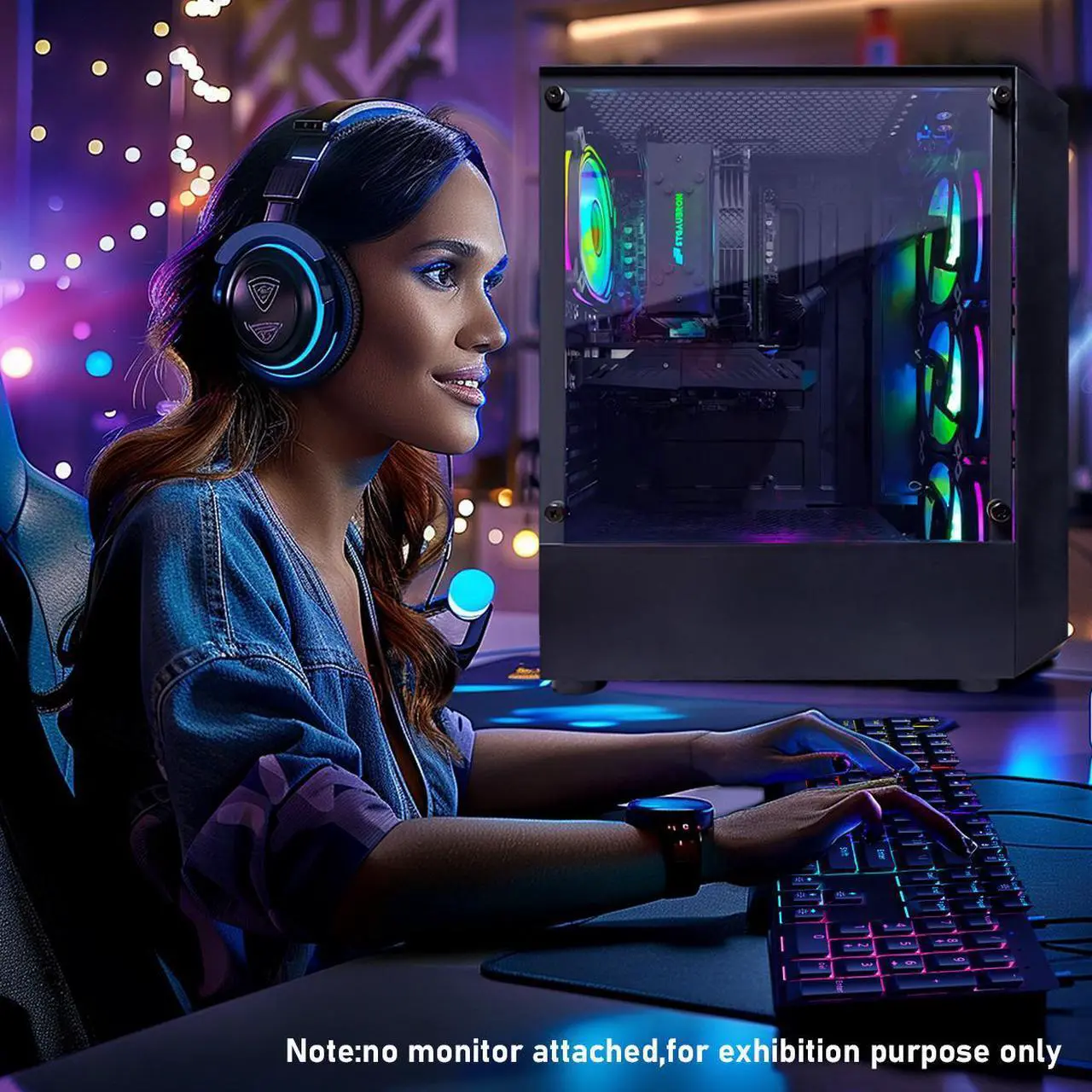 Alt view image 5 of 5 - STGAubron Gaming PC Computer Desktop, 13th Gen Intel Core i5-13400F up to 4.6G, GeForce RTX 3050 6G, 16G DDR4, 512G SSD, RGB Fan x4, WiFi 6 & BT 5.2, Windows 11 Home