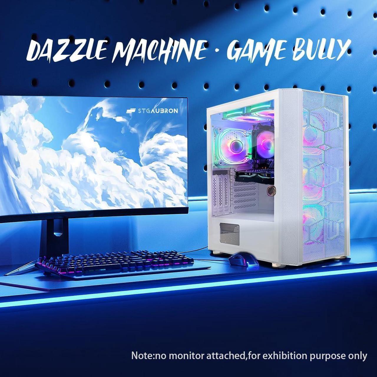 Alt view image 4 of 5 - STGAubron Gaming PC Computer Desktop, AMD Ryzen 5 5500 up to 4.2GHz, GeForce RTX 2060 Super 8G,16GB DDR4 RAM, 1TB SSD, WiFi 6 5G Supported & BT 5.2, RGB Fan x6, Windows 11 Home