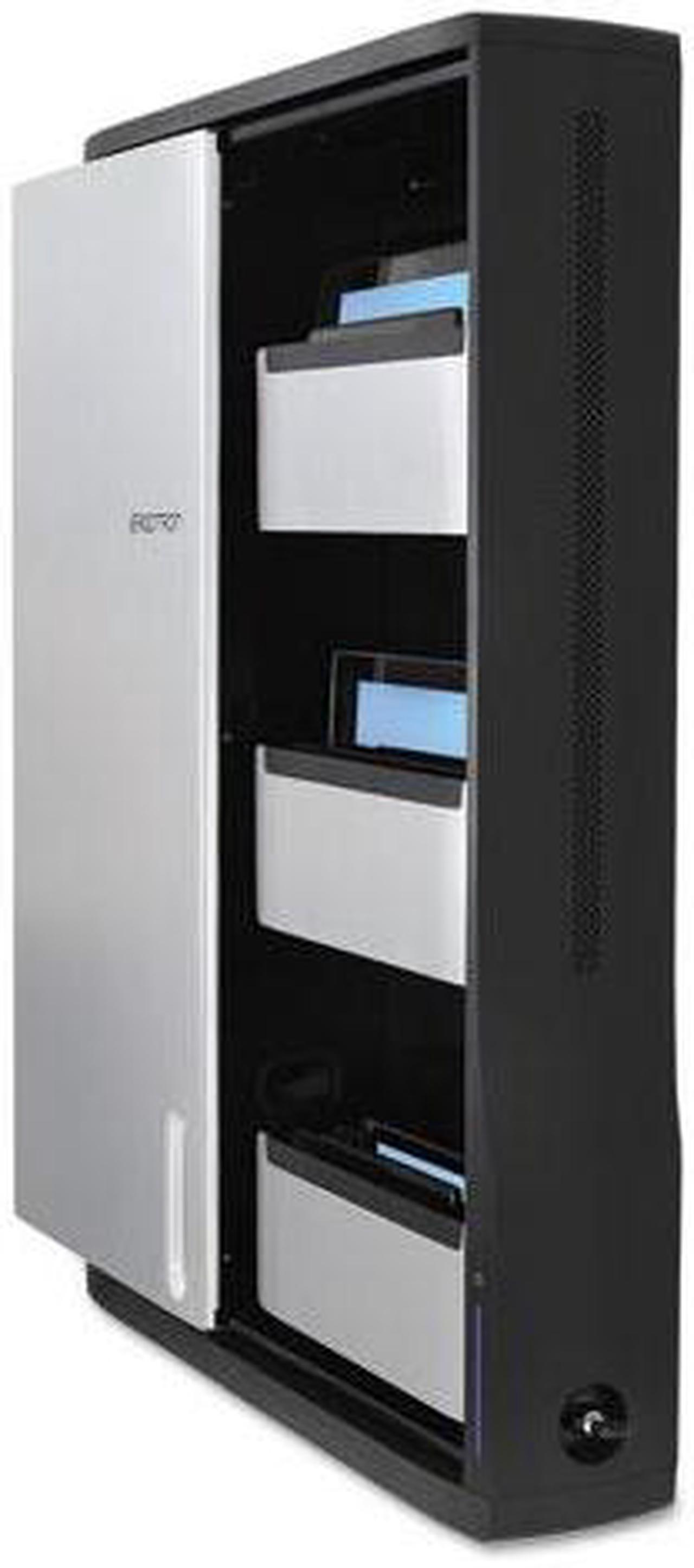 Alt view image 8 of 11 - Ergotron Zip12 Charging Wall Cabinet - Up to 12" Screen Support - 44.40 lb Load Capacity - 35.6" Height x 26.4" Width x 5.9" Depth - Wall Mountable - Steel - Black, Silver