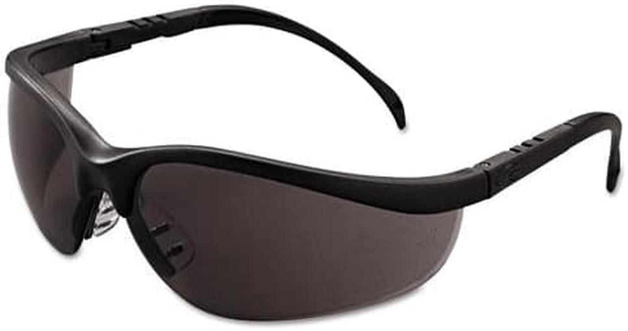 Alt view image 7 of 15 - Crews Klondike Safety Glasses Matte Black Frame Gray Lens KD112