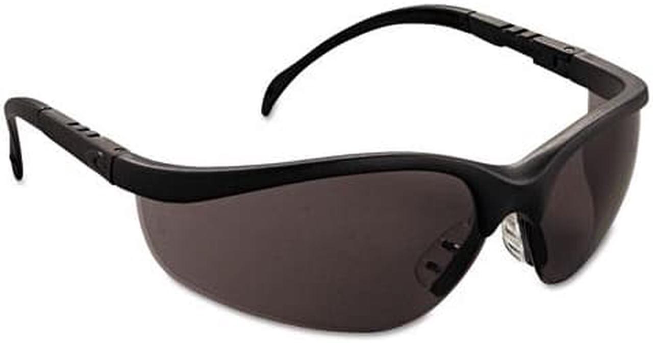 Alt view image 9 of 15 - Crews Klondike Safety Glasses Matte Black Frame Gray Lens KD112