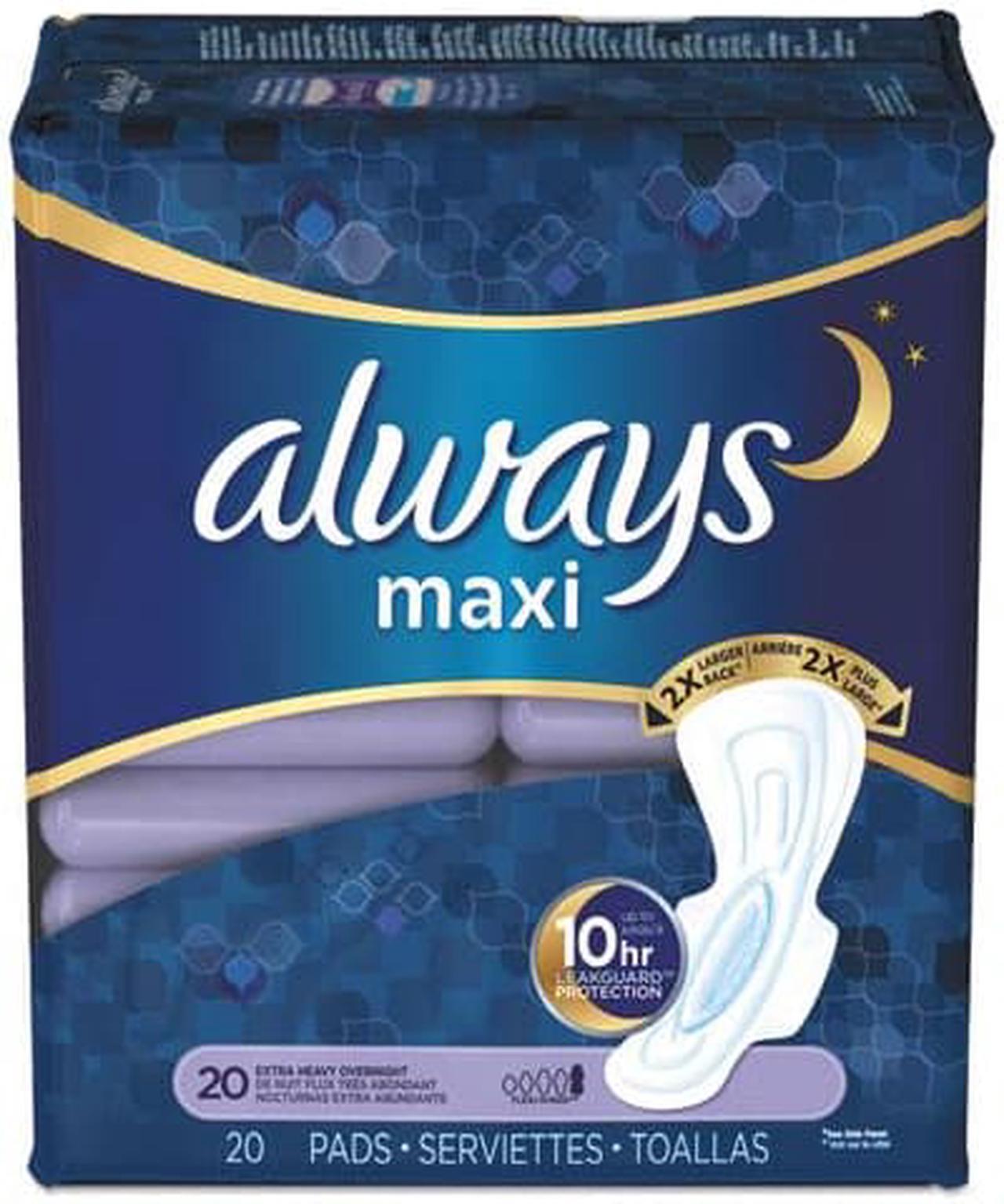 Alt view image 3 of 8 - Maxi Pads, Extra Heavy Overnight, 20/pack