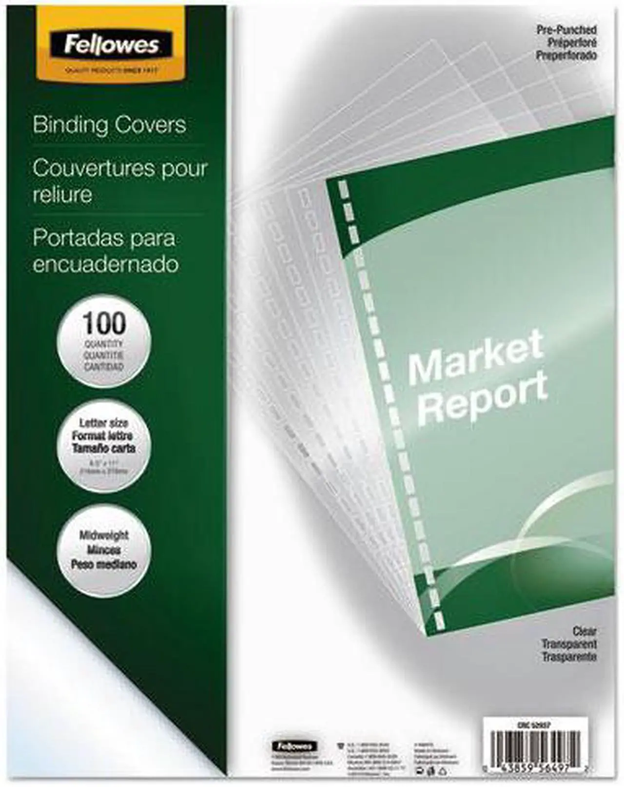 Alt view image 5 of 5 - Fellowes Crystals Clear Pre-punched Binding Cover