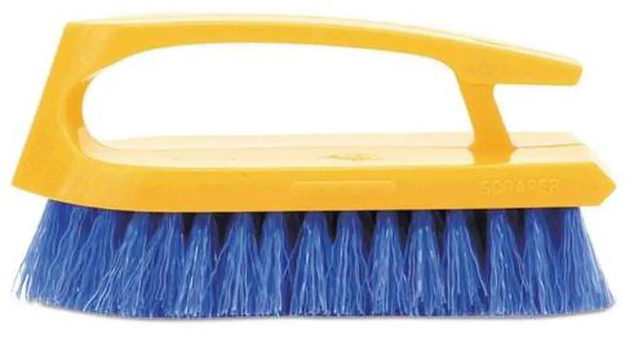Alt view image 7 of 20 - Rubbermaid Commercial Long Handle Scrub Brush 6" Brush Yellow Plastic Handle/Blue Bristles 6482COB