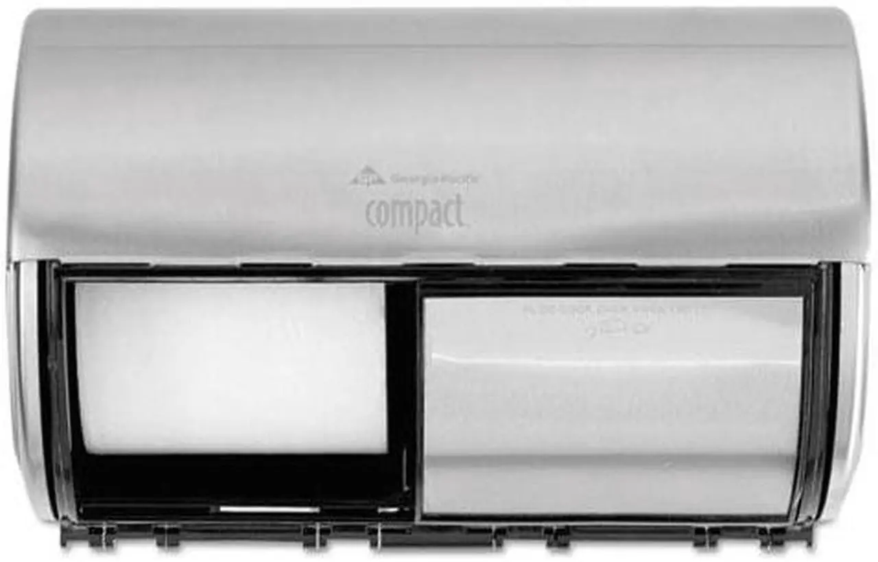 Alt view image 6 of 15 - GEORGIA PACIFIC Compact Horizontal 2-Roll Tissue Dispenser Stnlss Steel 10 1/8 x 6 3/4 x 7 1/8 56798