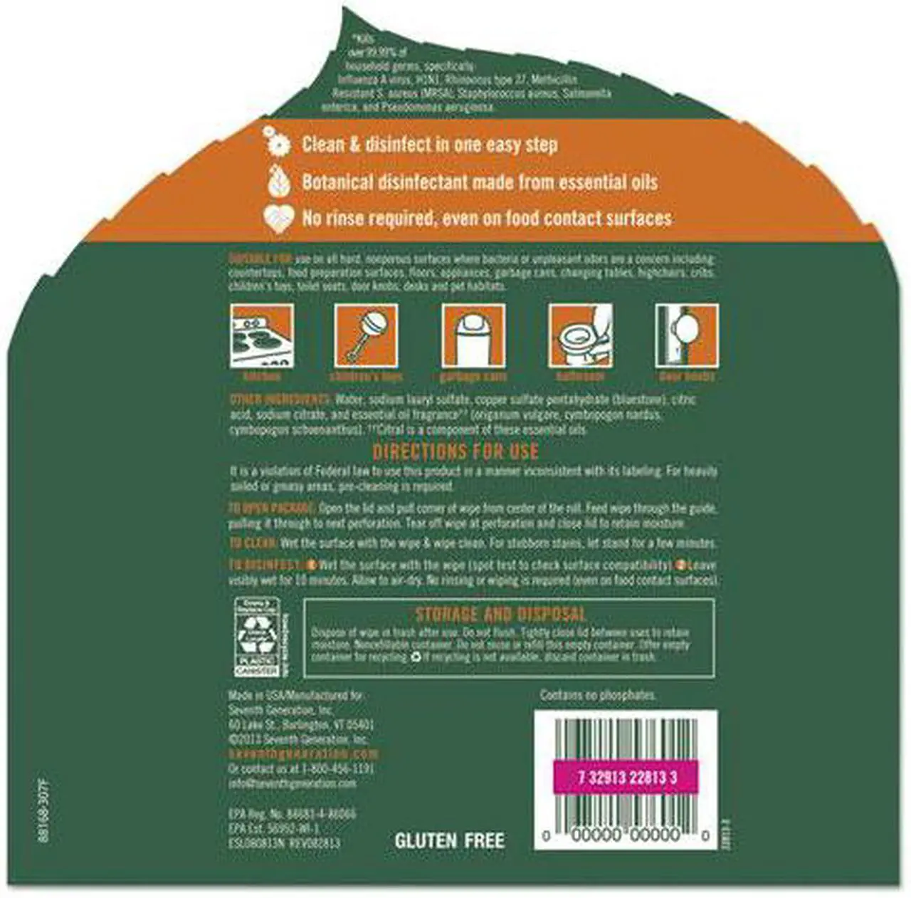 Alt view image 5 of 20 - SEVENTH GENERATION Botanical Disinfecting Wipes 8 x 7 70 Wipes 22813