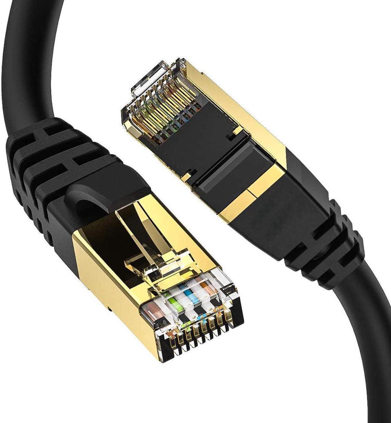 Cat 8 Ethernet Cable, Outdoor&Indoor, 30FT Heavy Duty High Speed 26AWG Cat8 LAN Network Cable 40Gbps, 2000Mhz with Gold Plated RJ45 Connector, Weatherproof S/FTP UV Resistant for Router/Gaming