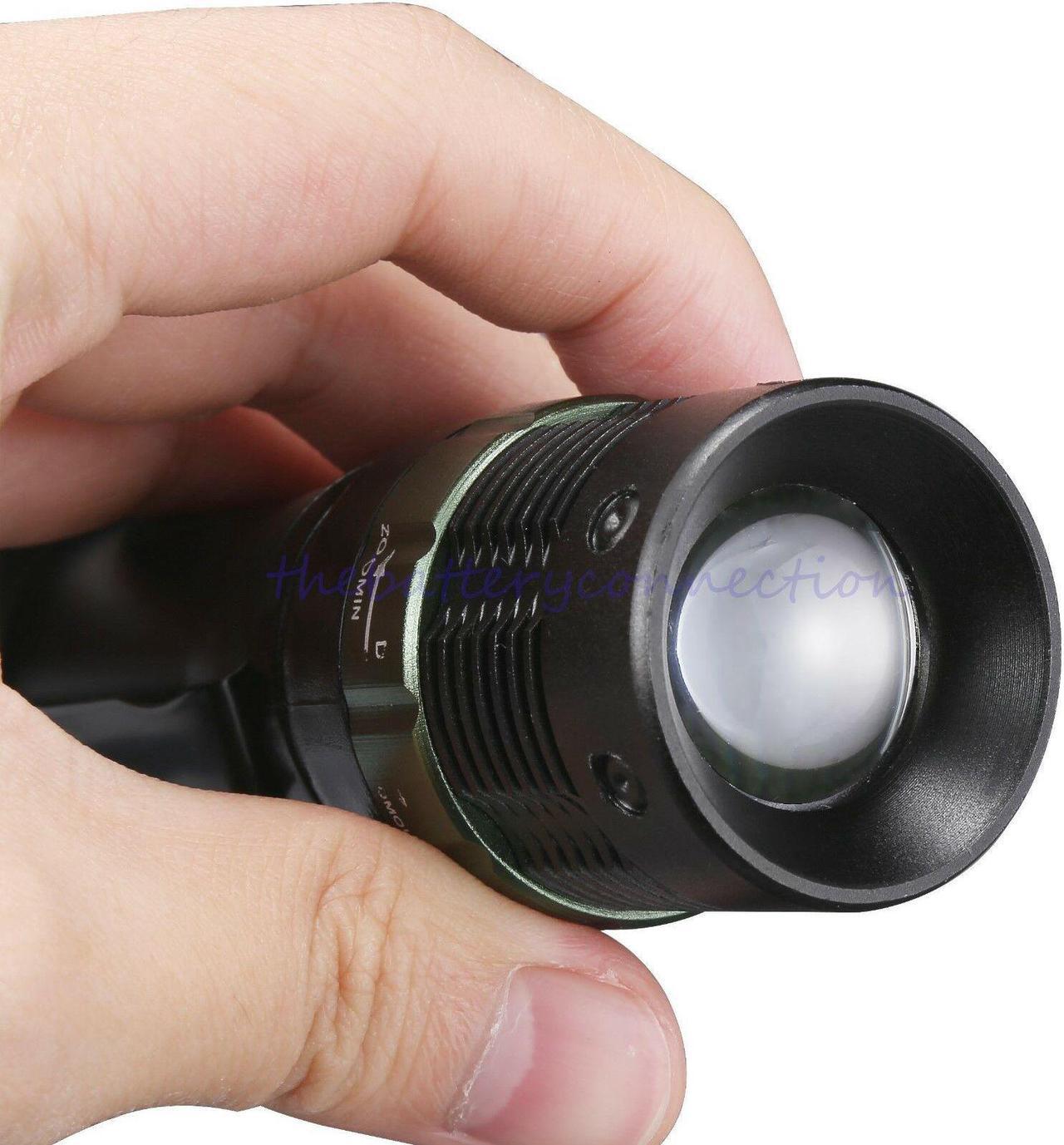 Alt view image 4 of 5 - 2X 10000 Lumen Zoomable CREE XML T6 LED Flashlight Torch Tactical Light Aluminum
