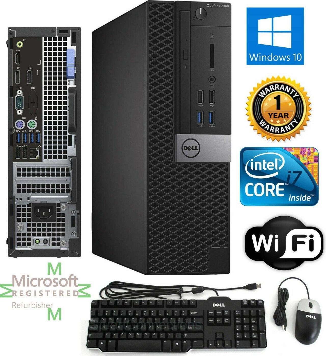 Main image of Dell 7040 PC SFF Intel i7 6700 3.40g 64GB NEW 1TB SSD Win 10 Pro HDMI WiFi
1 year warranty