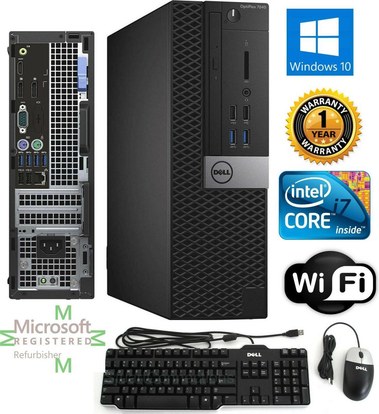 Dell 7040 PC SFF Intel i7 6700 3.40g 16GB NEW 240gb SSD Windows 10 Pro HDMI WiFi
1 year warranty