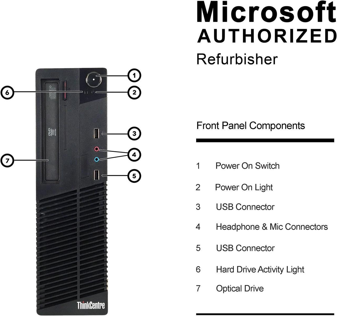 Grade A Lenovo ThinkCentre M73 SFF PC, Intel Quad Core I5-4590 3.3G, 12G DDR3, 500G HDD, DVDRW, VGA, WiFi, Bluetooth 4.0, Keyboard & Mouse, Windows 10 Pro 64 Bit-Multi-Language(EN/ES/FR)