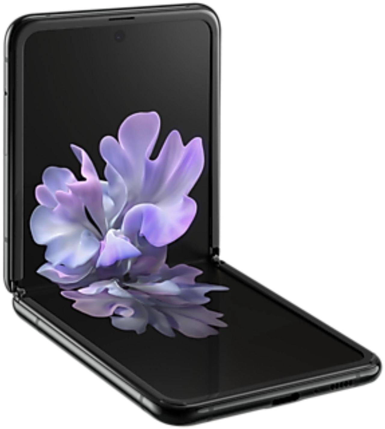 Alt view image 2 of 6 - Samsung Galaxy Z Flip - 5G - 256GB - GSM CDMA Factory Unlocked - Mirror Black - Good Condition - 90 Day Warranty