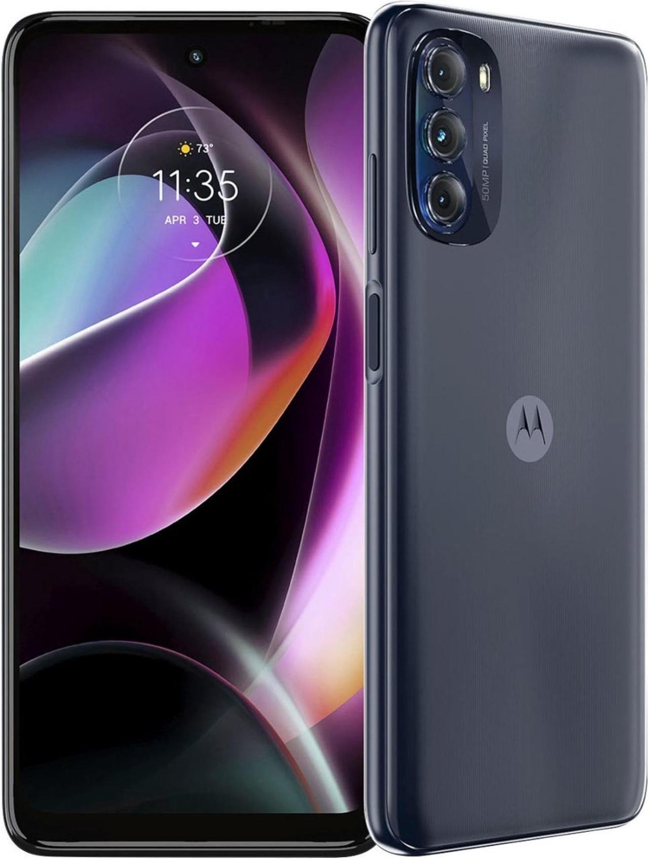 Alt view image 2 of 4 - Motorola Moto G (2022) 5G - 256GB - GSM CDMA Factory Unlocked - Moonlight Gray - Good Condition - 90 Day Warranty