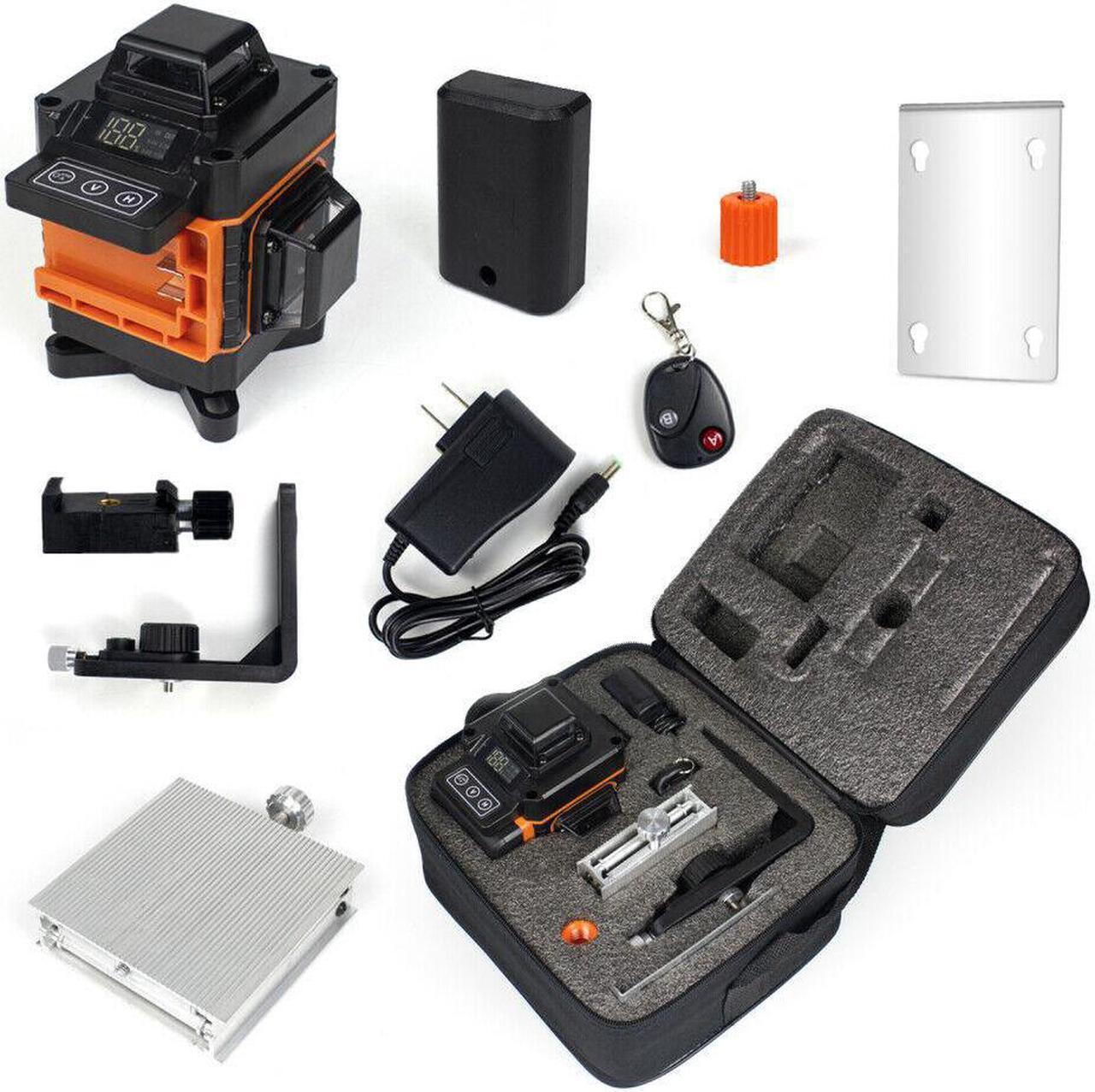 Alt view image 5 of 6 - 16 Lines Green Laser Level Self Leveling 4D 360° Rotary Cross Measure Tool Kit